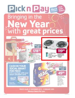 Pick n Pay Eastern Cape : Bringing in the New Year with Great Prices (27 Dec - 6 Jan 2013), page 1