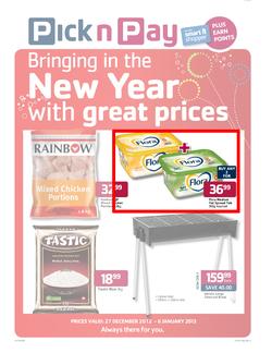 Pick n Pay Gauteng : Bringing in the New Year with Great Prices (27 Dec - 6 Jan 2013), page 1