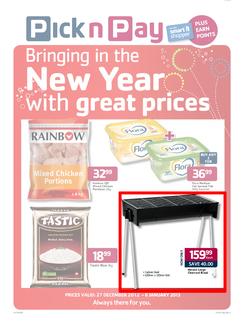 Pick n Pay Gauteng : Bringing in the New Year with Great Prices (27 Dec - 6 Jan 2013), page 1