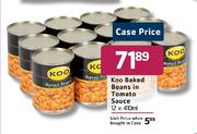 Koo Baked Beans In Tomato Sauce-12x410ml