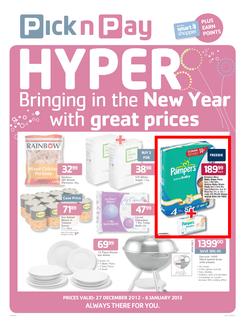 Pick n Pay Hyper Gauteng : Bringing in the New Year with Great Prices (27 Dec - 6 Jan 2013), page 1