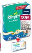 Pampers Active Baby Giant Pack Size 3 Midi-96's/Size 4 Maxi-82's Each