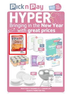 Pick n Pay Hyper Eastern Cape : Bringing in the New Year with Great Prices (27 Dec - 6 Jan 2013), page 1