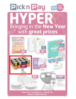 Pick n Pay Hyper Eastern Cape : Bringing in the New Year with Great Prices (27 Dec - 6 Jan 2013), page 1