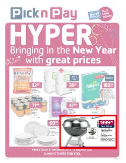Pick n Pay Hyper KZN : Bringing in the New Year with Great Prices (27 Dec - 6 Jan 2013), page 1