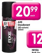 AXE Deodorant-200ml Each