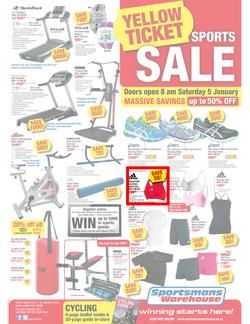 Sportsmans Warehouse : Yellow Ticket Sports Sale (5 Jan - 20 Jan 2013), page 1