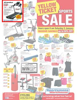 Sportsmans Warehouse : Yellow Ticket Sports Sale (5 Jan - 20 Jan 2013), page 1