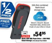 SanDisk Blade 4GB USB Flash Drive + 2GB Free Cloud Storage