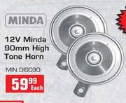 12V Minda 90mm High Tone Horn(MIN.DISC90)-Each