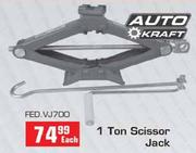 Auto Kraft 1 Ton Scissor Jack(FED.VJ700)-Each