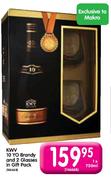 KWV 10 YO Brandy and 2 Glasses in Gift Pack-1 x 750ml