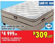 Sealy Ambrose Euro Top Queen Base Set
