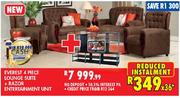 Everest 4 Piece Lounge Suite + Razor Entertainment Unit