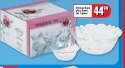Vintage Rose Glass Bowl Set-7 Piece