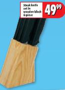 Steak Knife Set In Wooden Block-6 Piece