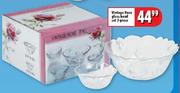 Vintage Rose Glass Bowl Set 7 Piece