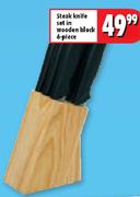 Steak Knife Set In Wooden Black 6 Piece
