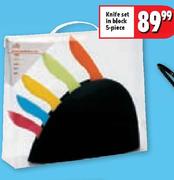 Knife Set In Black 5 Piece