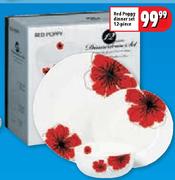Red Poppy Dinner Set 12 Piece
