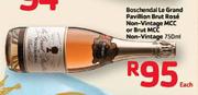 Boschendal Le Grand Pavillion Brut Rose Non-Vintage MCC Or Brut MCC Non-Vintage-750ml Each