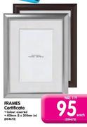 Frames Certificate-Each