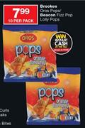 Brookes Oros Pops/Beacon Fizz Pop Lolly Pops-10 Per Pack