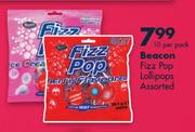 Beacon Fizz Pop Lollipops Assorted-10's Per Pack