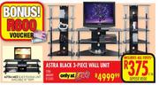 Astra Black 3-Piece Wall Unit