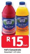 Hall's Concentrate Assorted-1.25L Each