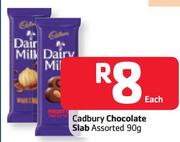 Cadbury Chocolate Slab Assorted-90f Each