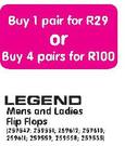 Legend Mens And Ladies Flip Flops-1 Pair