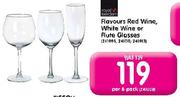 Flavours Red Wine, White Wine Or Flute Glasses-Per 6 Pack