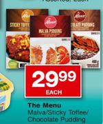 The Menu Malva/Sticky Toffee/Chocolate Pudding-Each