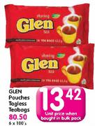 Glen Pouches Tagless Teabags-6x100's