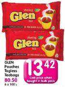 Glen Pouches Tagless Teabags-6x100's 