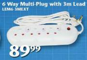 Digitech 6 Way Multi-Plug With 3m Lead LEM6-3MEXT