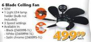 6 Blade Ceiling Fan 50W-Each