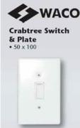 Waco Crabtree Switch & Plate 50x100 2 Lever 1 Way S0001069