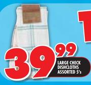 Large Check Dish Cloths Assorted-5's