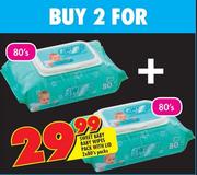 Sweet Baby Baby Wipes Pack With Lid-2 x 80's Packs