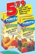 Purity 100% Baby Fruit Juice Blend Assorted-200ml Each