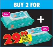 Sweet Baby Wipes Pack With Lid - 2 x 80's Packs