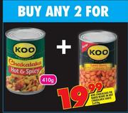 Koo Chakalaka Or Baked Beans In Hot Chakalaka Sauce-2x410g