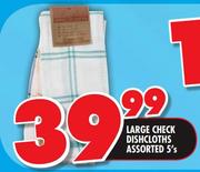 Large Check Dishcloths Assorted - 5's