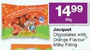 Jacquot Chocolate With Orange Flavour Milky Filling-95g