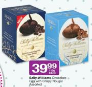 Sally Williams Chocolate Egg With Crispy Nougat Assorted-110g Each