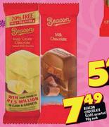 Beacon Chocolate Slabs Assorted - 90g Each