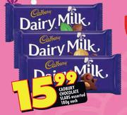 Cadbury Chocolate Slabs Assorted - 180g Each