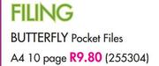 Butterfly Pocket Files A4 10 Page